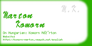 marton komorn business card